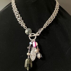Silver Lia Sophia “Violet Hour” Necklace with Toggle Clasp